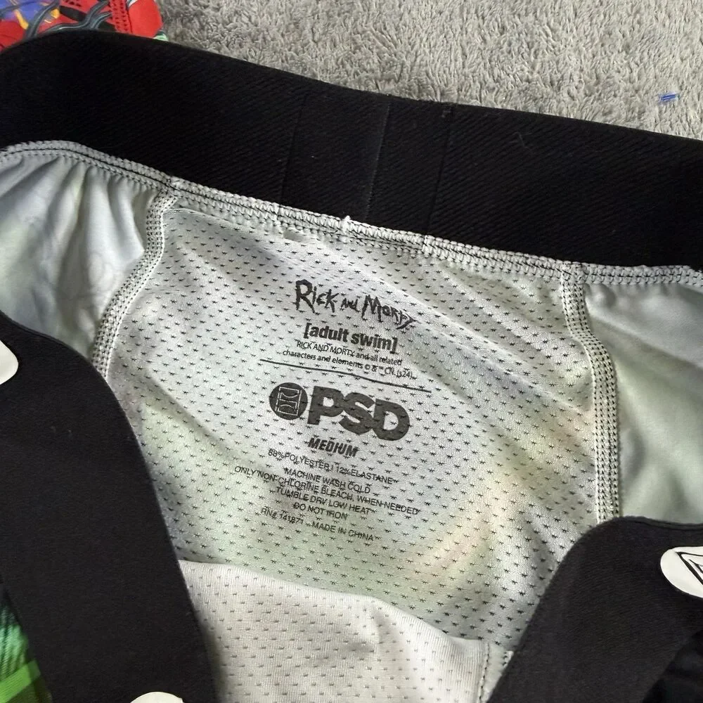 PSD Men’s Medium Boxer Brief Lot Of 2 Rick And Morty Tropical Palm Tree 7”